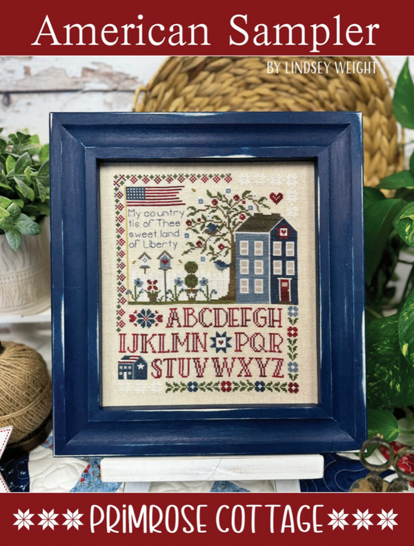 American Sampler Cross Stitch by Lindsey Weight of Primrose Cottage -