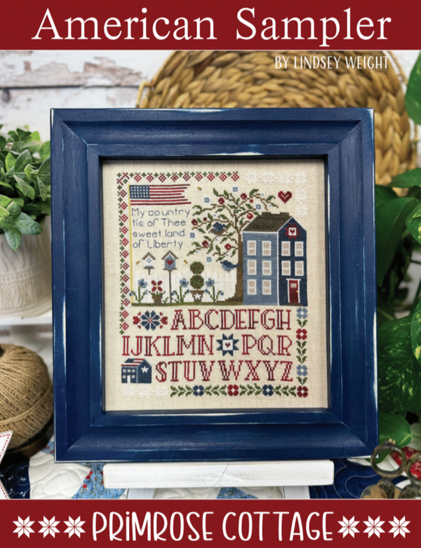 American Sampler Cross Stitch by Lindsey Weight of Primrose Cottage St