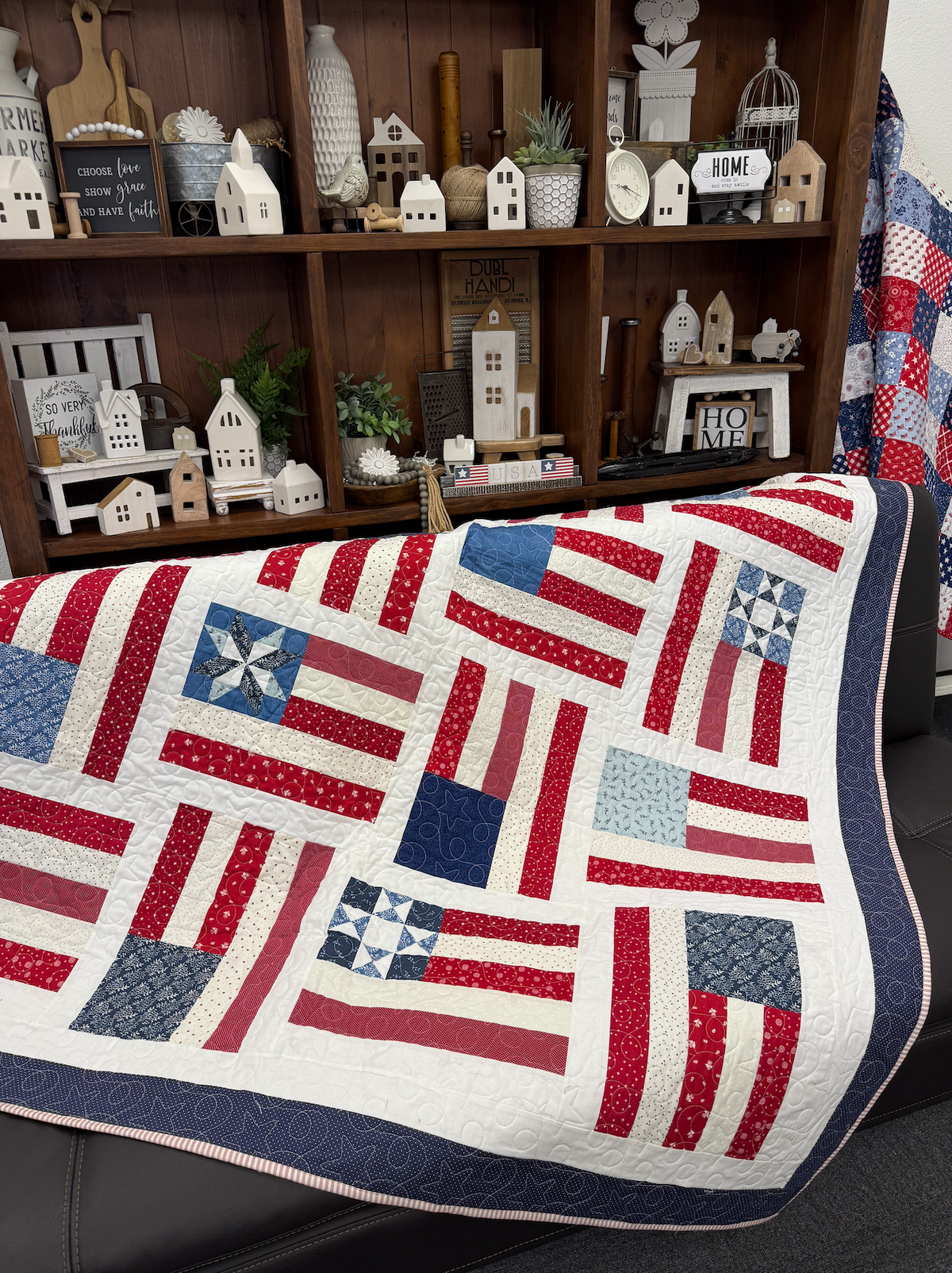 Fly the Flag Quilt Kit Using Assorted Fabrics Hand Picked by Primrose Cottage - Includes Pattern