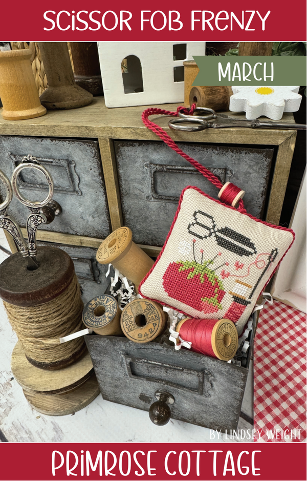 engrave the cross 腰巻き　スカーフ　ginzi archive Scissor Fob Frenzy: March Cross Stitch by Lindsey Weight of