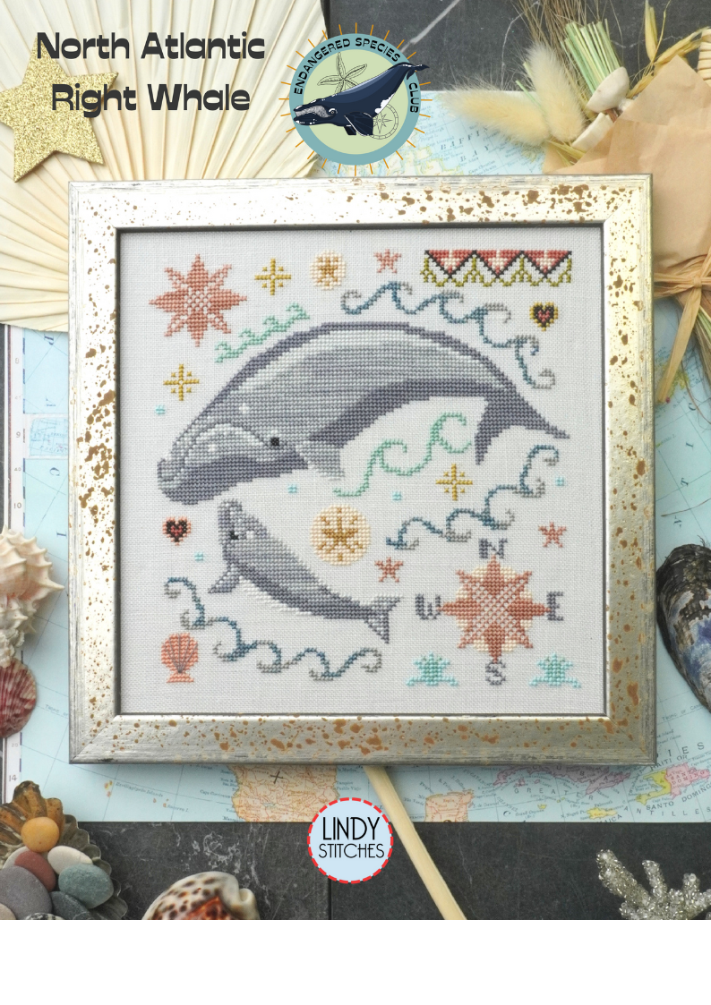 North Atlantic Right Whale Cross Stitch by Lindy Stitches - PAPER PATTERN