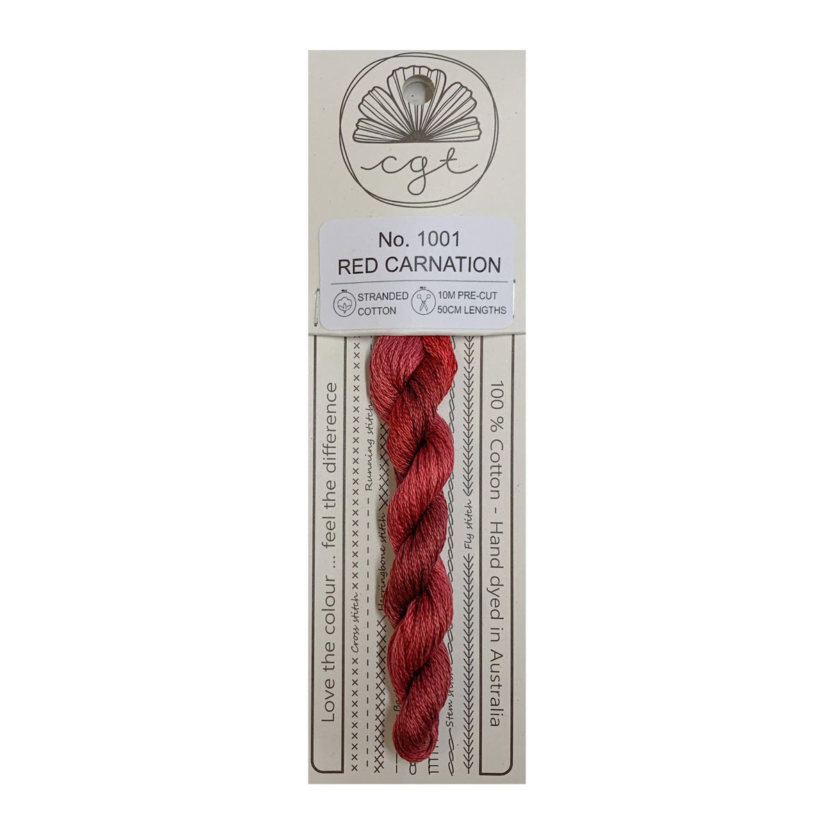 Red Carnation Stranded - Cottage Garden Threads Cotton Floss #1001