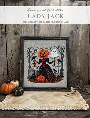Lady Jack Cross Stitch by The Primitive Hare - Paper Pattern