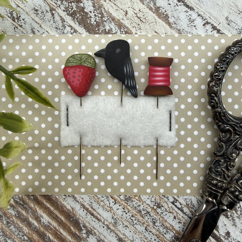 Strawberry and Thread Pin Pack from Puntini Puntini