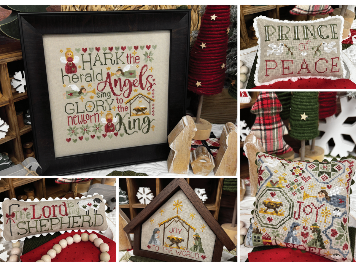 Religious Christmas Pattern Pack: Bundle of 5 Releases- Nativity Quaker, Prince of Peace, The Lord is My Shepherd, Hark the Herald, Joy to the World