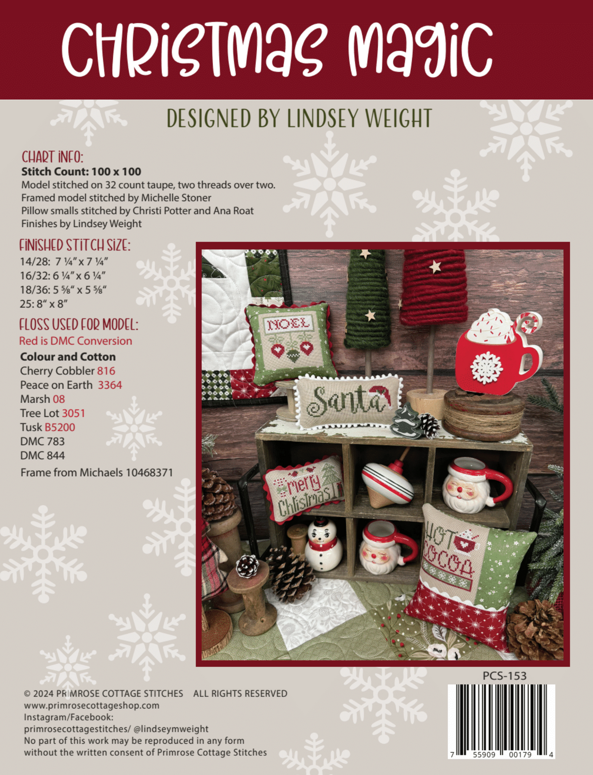 Christmas Magic Cross Stitch by Lindsey Weight of Primrose Cottage - PDF Pattern