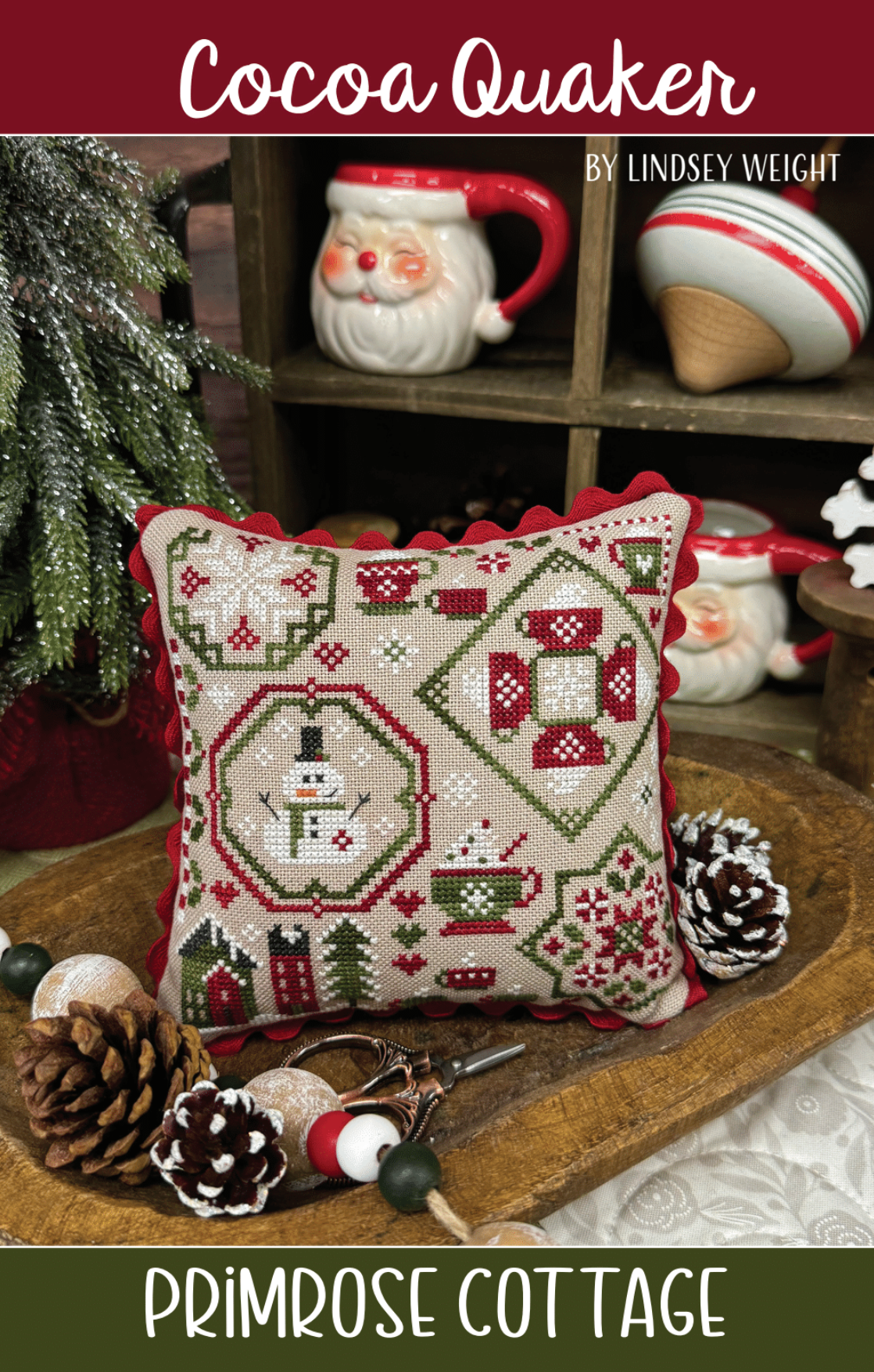 Cocoa Quaker Cross Stitch by Lindsey Weight of Primrose Cottage - PDF Pattern