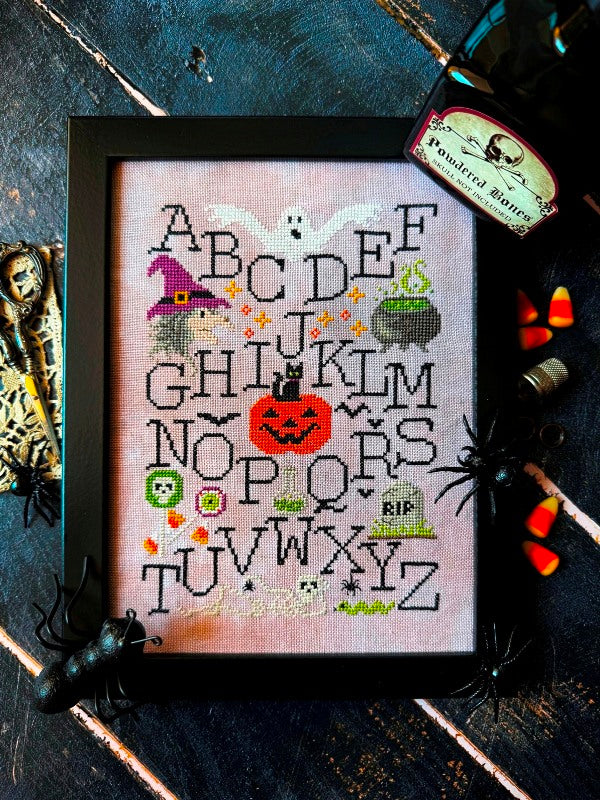 Halloween Alphabet Sampler Cross Stitch by Puntini Puntini - Paper Pattern