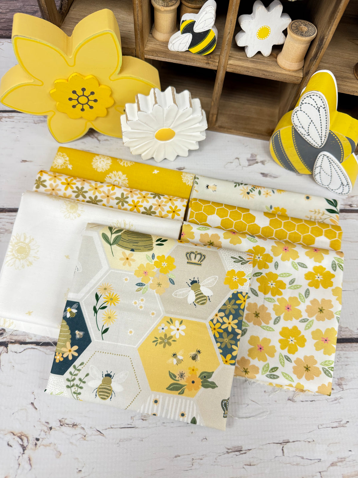 Summer Bumblebee Curated by Primrose Cottage - 7 Piece Fat Quarter Bundle