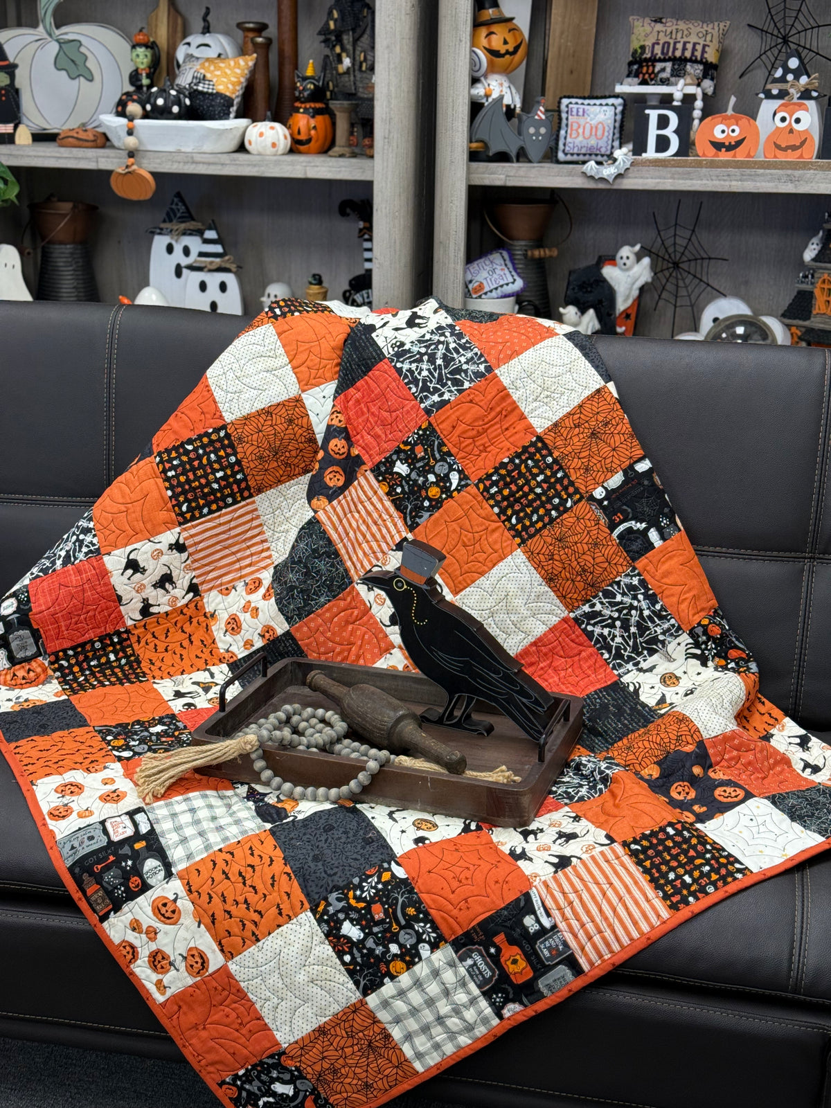 Halloween Patchwork Quilt Kit Using Hand Picked Fabrics by Primrose Cottage