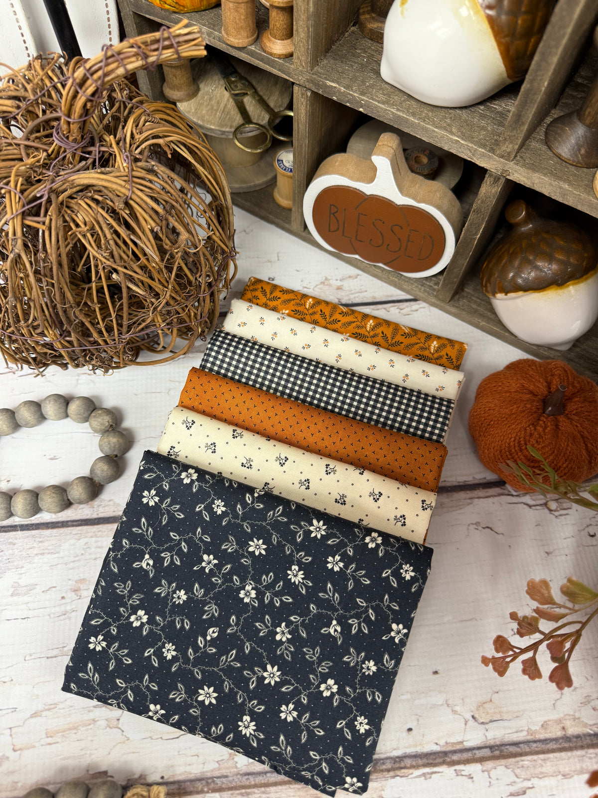 Pumpkin Spice Curated by Primrose Cottage - 6 Piece Fat Quarter Bundle