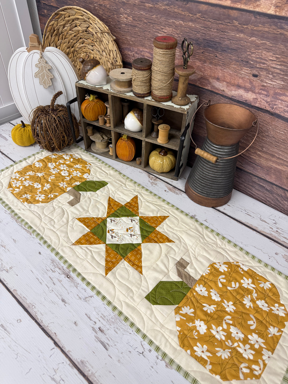 Autumn Abundance Quilt Kit using Hand-Picked Fabrics by Primrose Cottage