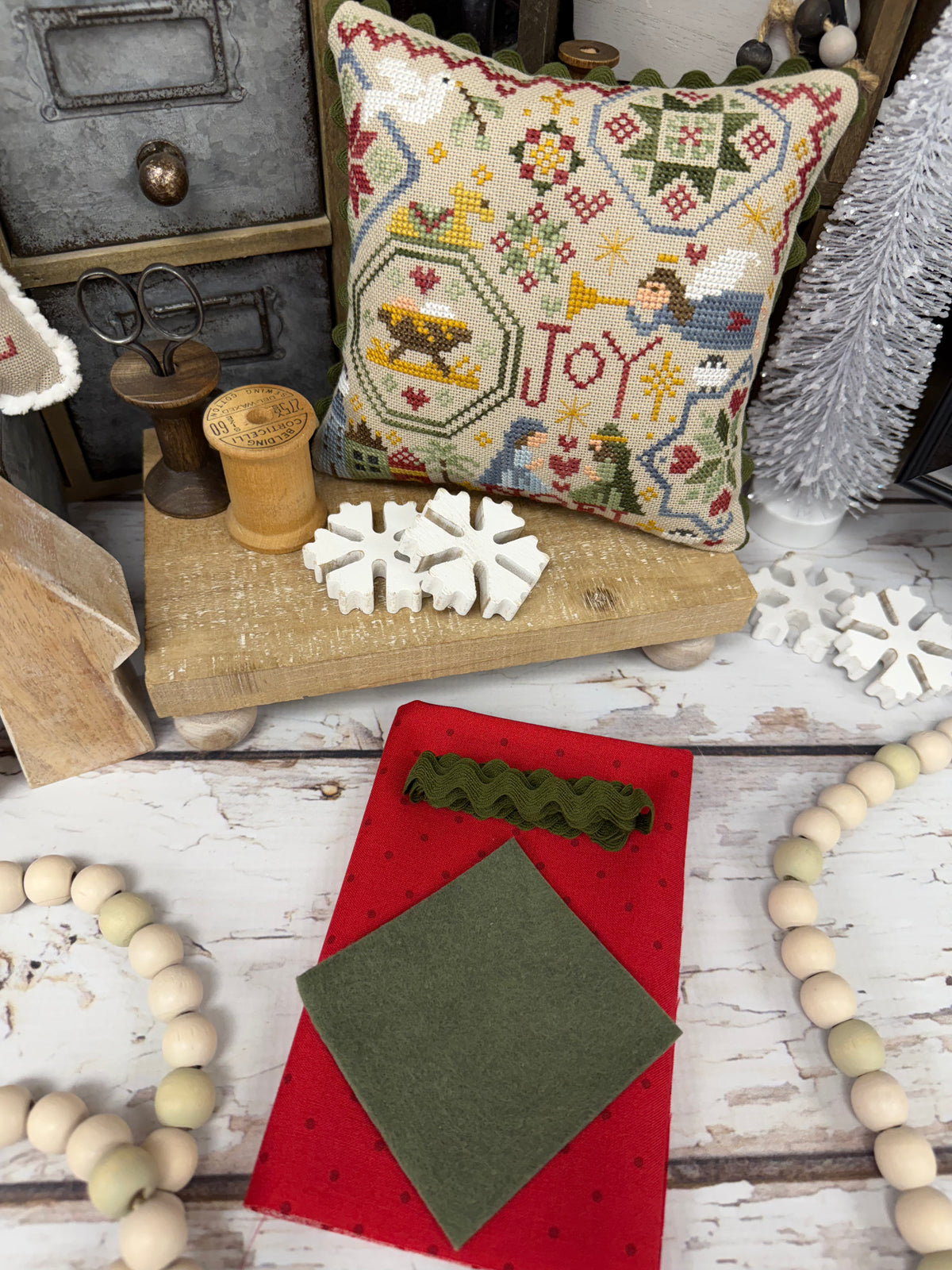 Nativity Quaker Finishing Kit Only by Lindsey Weight of Primrose Cottage