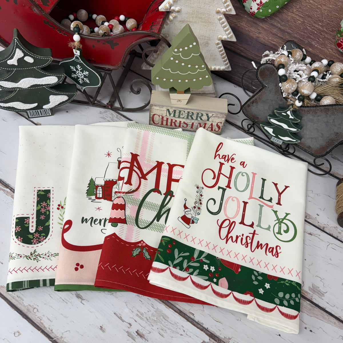 Mistletoe & Holly Tea Towel Home Dec 58" Wide Project Panel