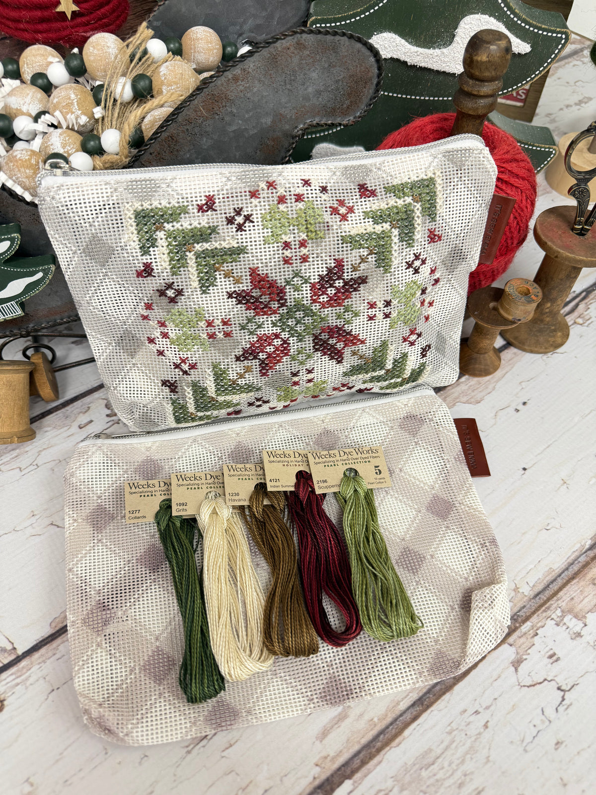 December 12 Monthly Mini Bag Finishing Kit/Floss Pack From 12 Monthly Minis by Lindsey Weight of Primrose Cottage