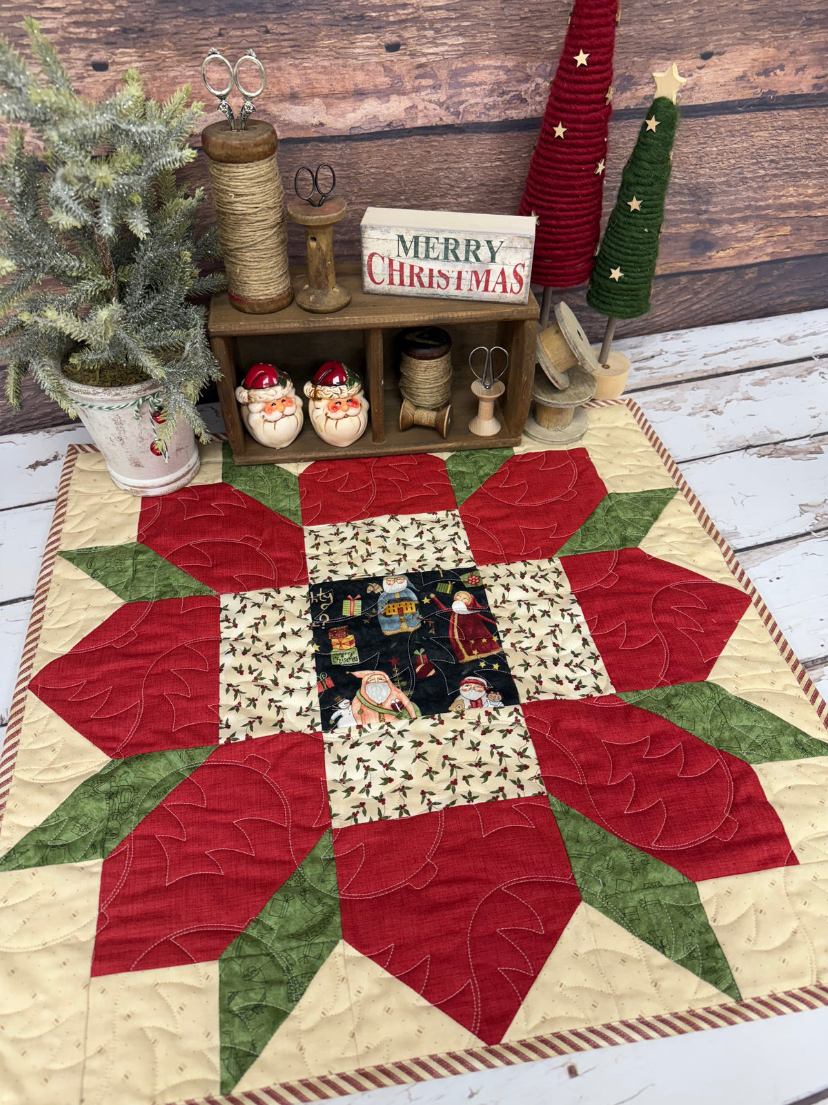 Rosewood Star Quilt Kit using Hand-Picked Fabrics by Primrose Cottage