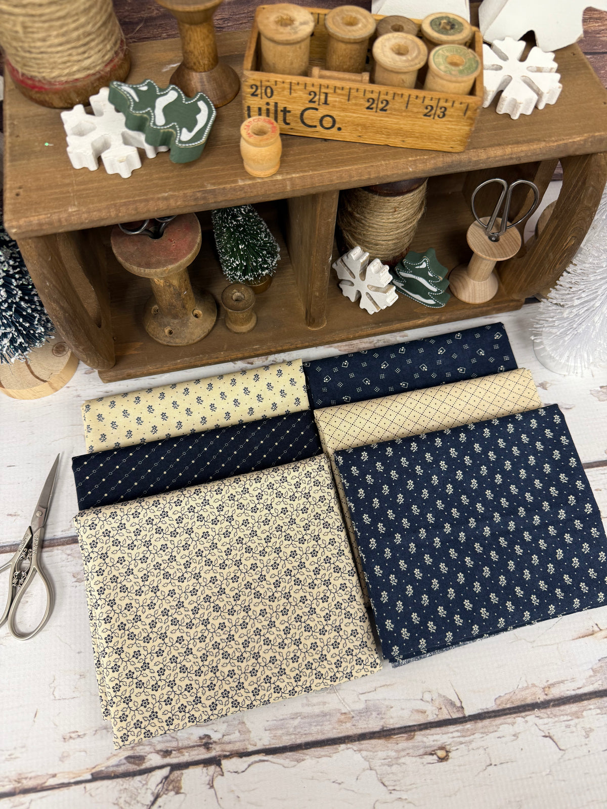 Bluebirds Nest by Kansas Troubles Quilters for Moda Fabrics - 6 Piece Fat Quarter Bundle