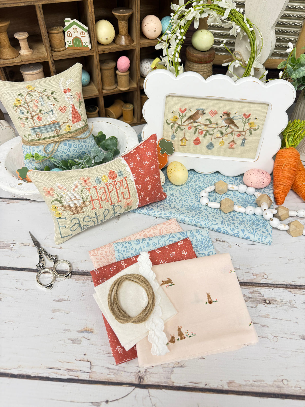 Springtime Stroll & Easter Bunny Finishing Kit Only By Primrose Cottage