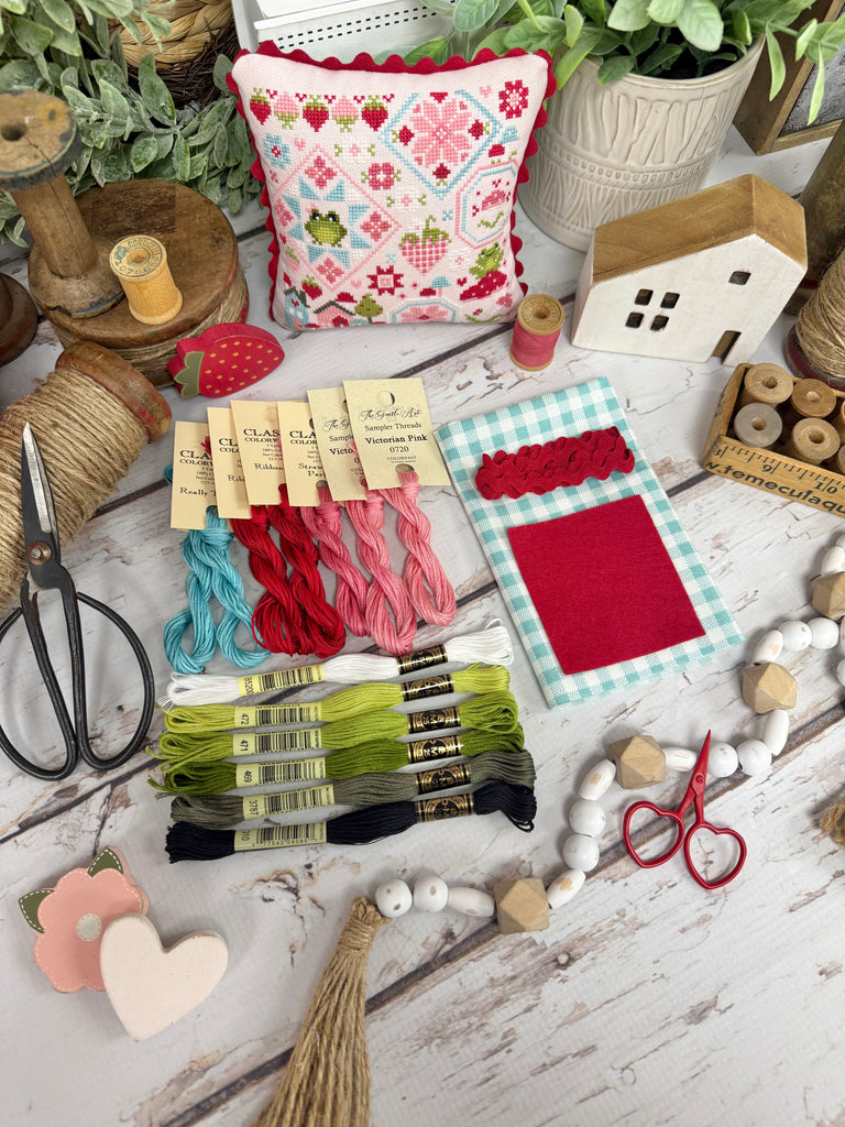 Whimsical Quaker Finishing Kit/Floss Pack By Primrose Cottage