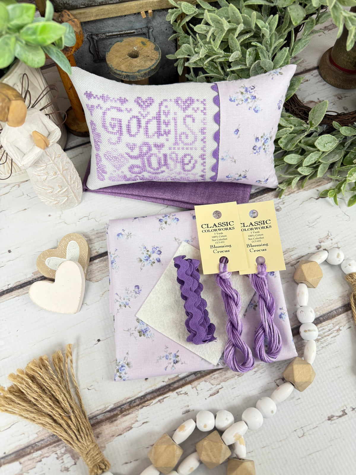 God is Love Finishing Kit By Primrose Cottage