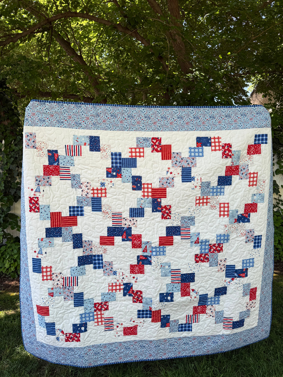 Layer Cake Lattice Quilt Kit Using Firecrackers By My Minds Eye for Riley Blake Designs