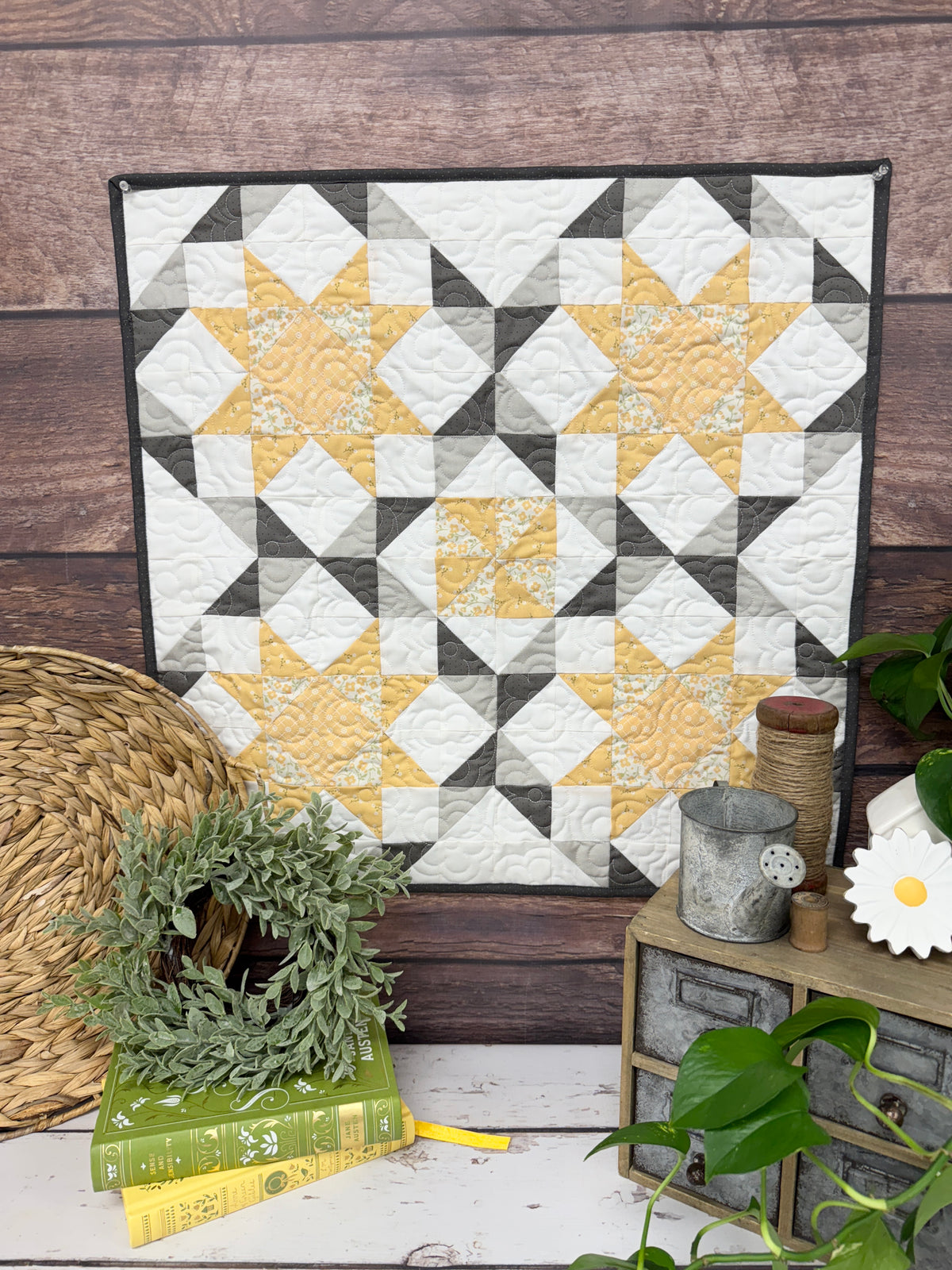 Sunshine on a Cloudy Day Quilt Kit Using Assorted Fabrics Hand Picked by Primrose Cottage