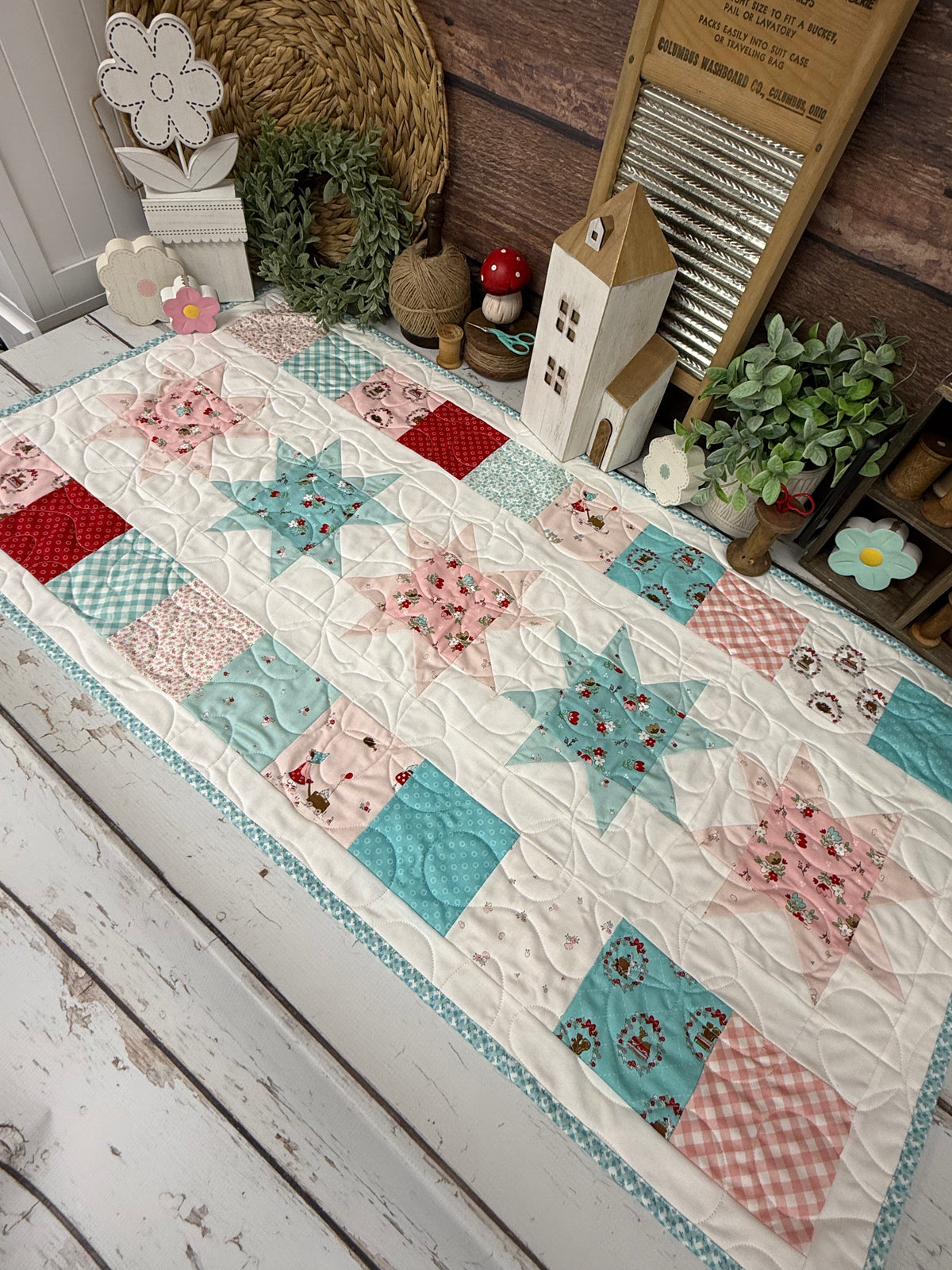 Oh My Stars Table Runner using Whimsical Woodland by Tosha Noel for Riley Blake Designs