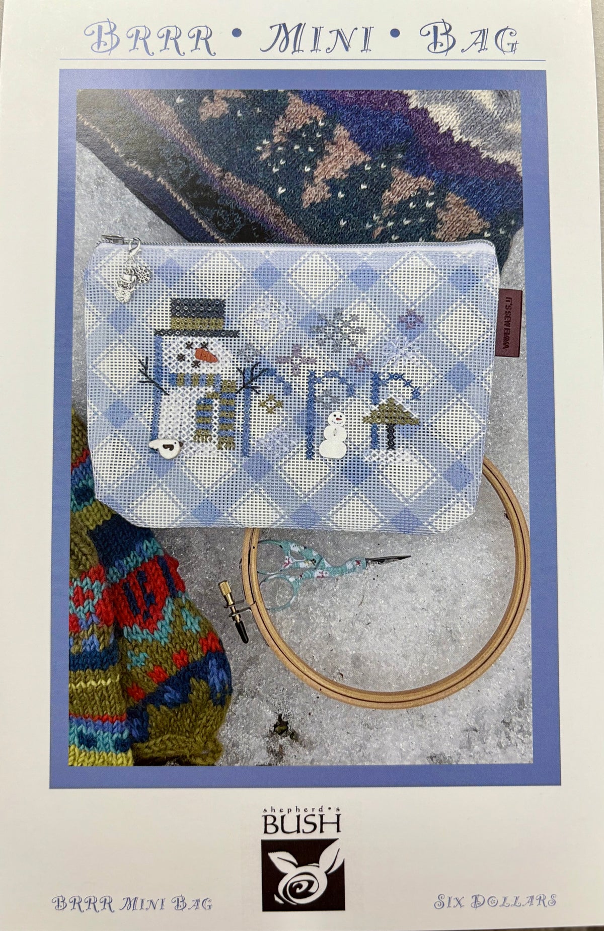 Brrr Mini Bag Cross Stitch by Shepherd&#39;s Bush - Paper Pattern