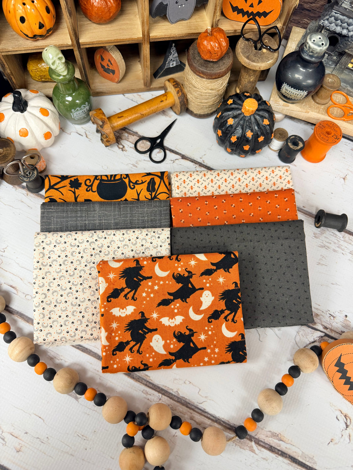 Witches Night Out Curated by Primrose Cottage - 7 Piece Fat Quarter Bundle