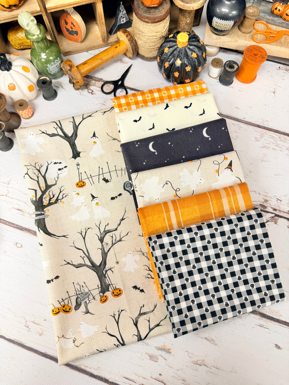 Graveyard Party Curated by Primrose Cottage - 7 Piece Fat Quarter Bundle