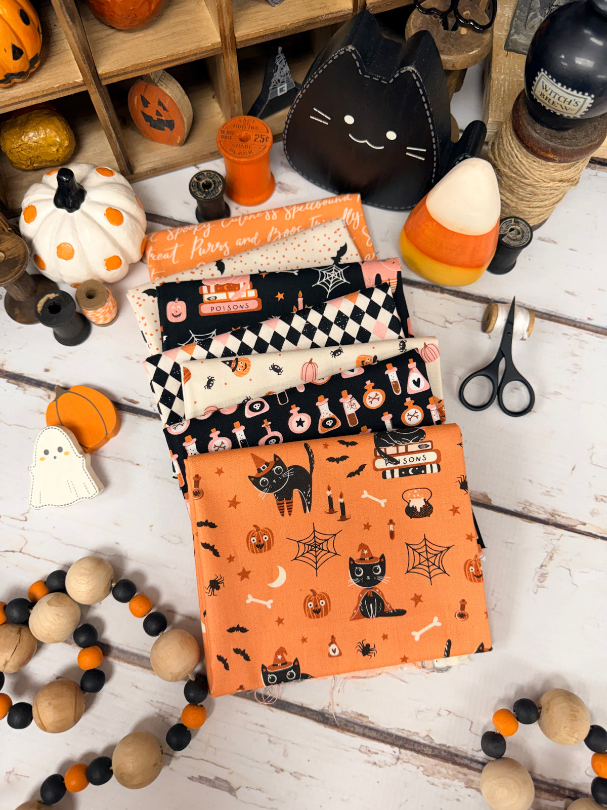 Purrs & Boos by Elena Amo for Moda Fabrics  - 7 Piece Fat Quarter Bundle