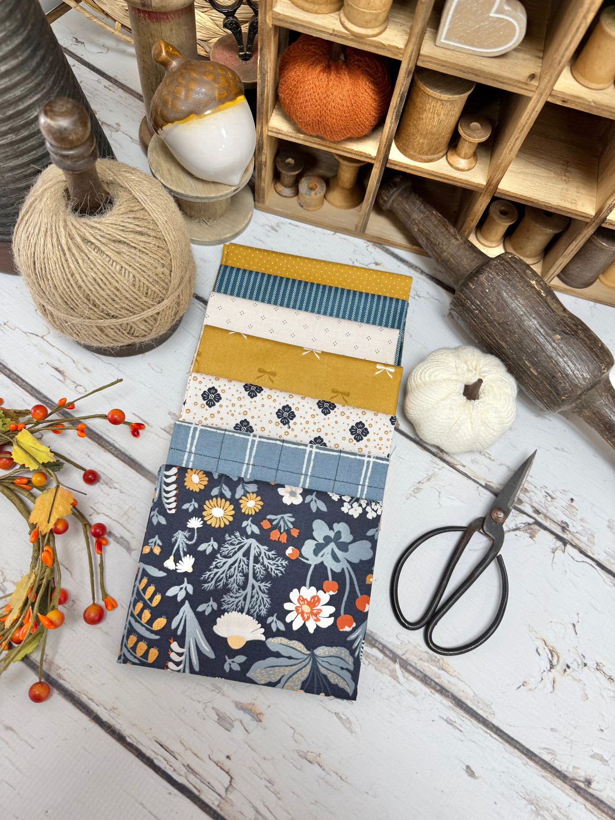 Autumn Garden Bundle by Curated by Primrose Cottage - 7 Piece Fat Quarter Bundle