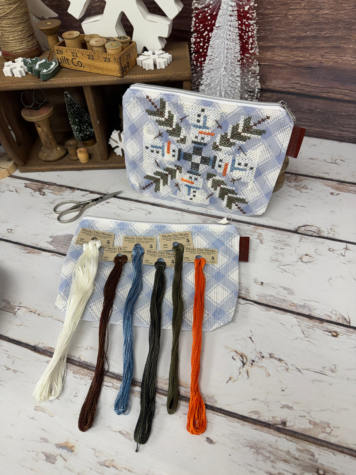 January 12 Monthly Mini Bag Finishing Kit/Floss Pack From 12 Monthly Minis by Lindsey Weight of Primrose Cottage