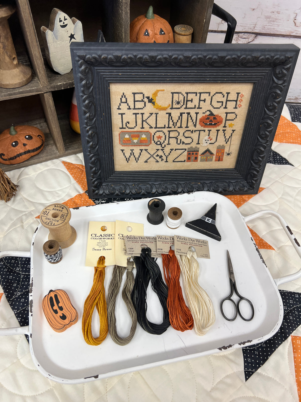 Halloween Alphabet Floss pack Only By Lindsey Weight of Primrose Cottage