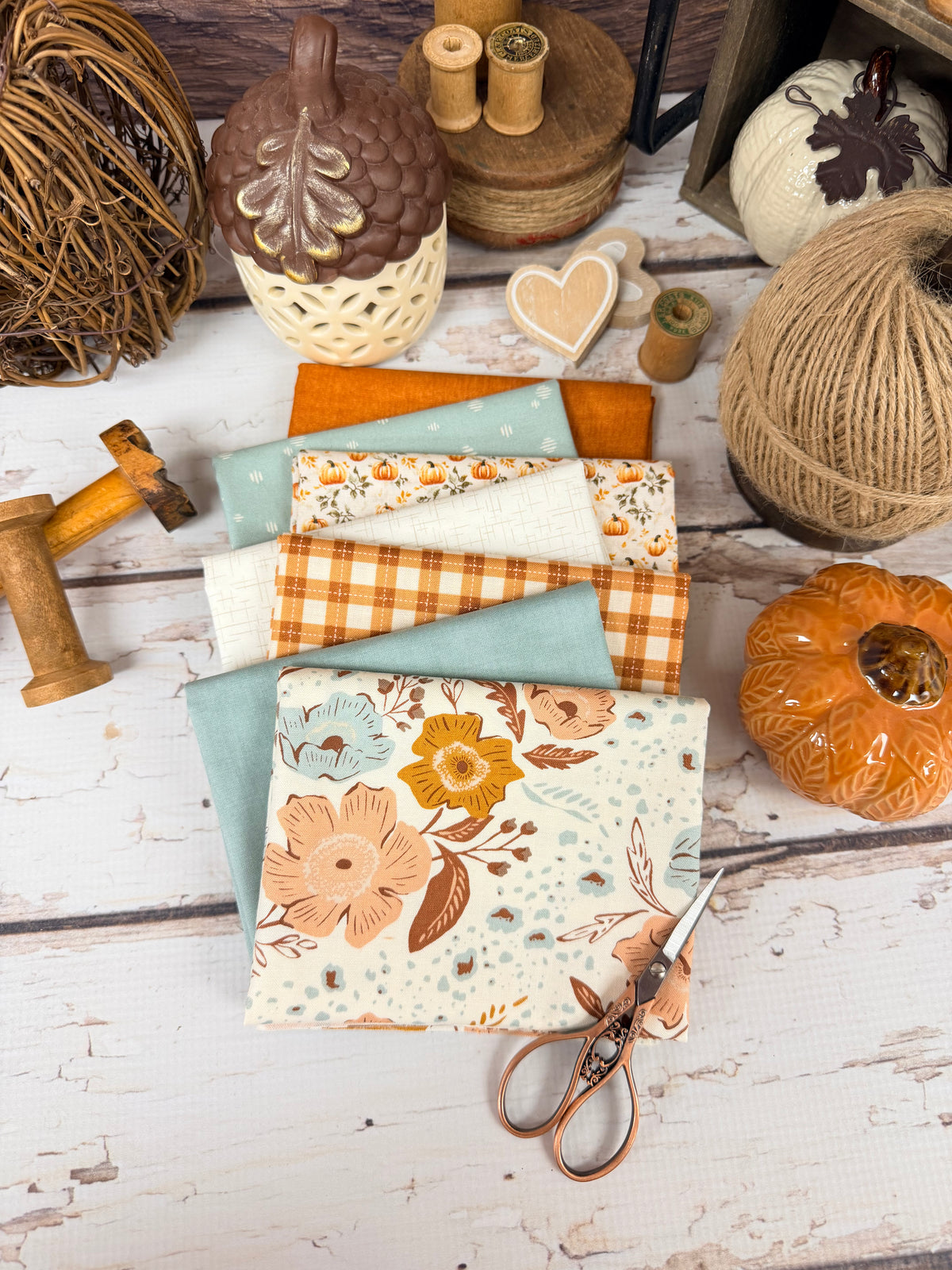Pumpkin Harvest Curated by Primrose Cottage - 7 Piece Fat Quarter Bundle