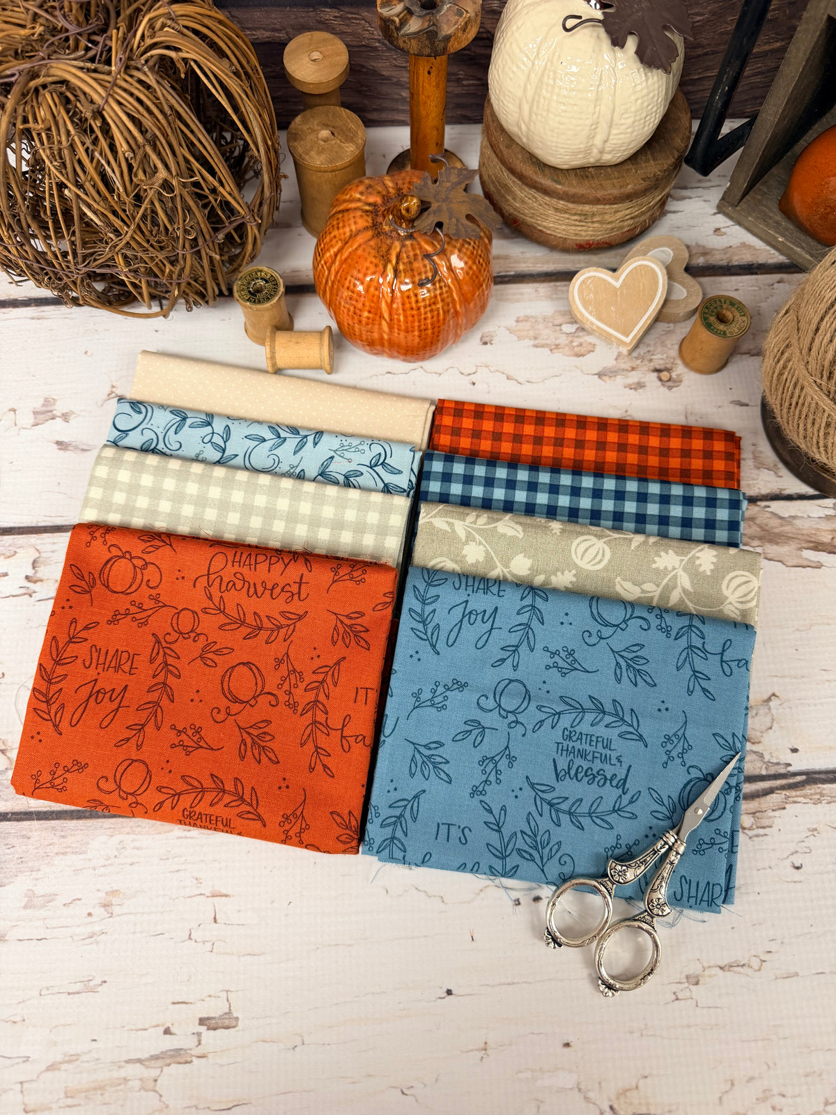 Harvest Home by Amy Latte for Andover Fabrics - 8 Piece Fat Quarter Bundle