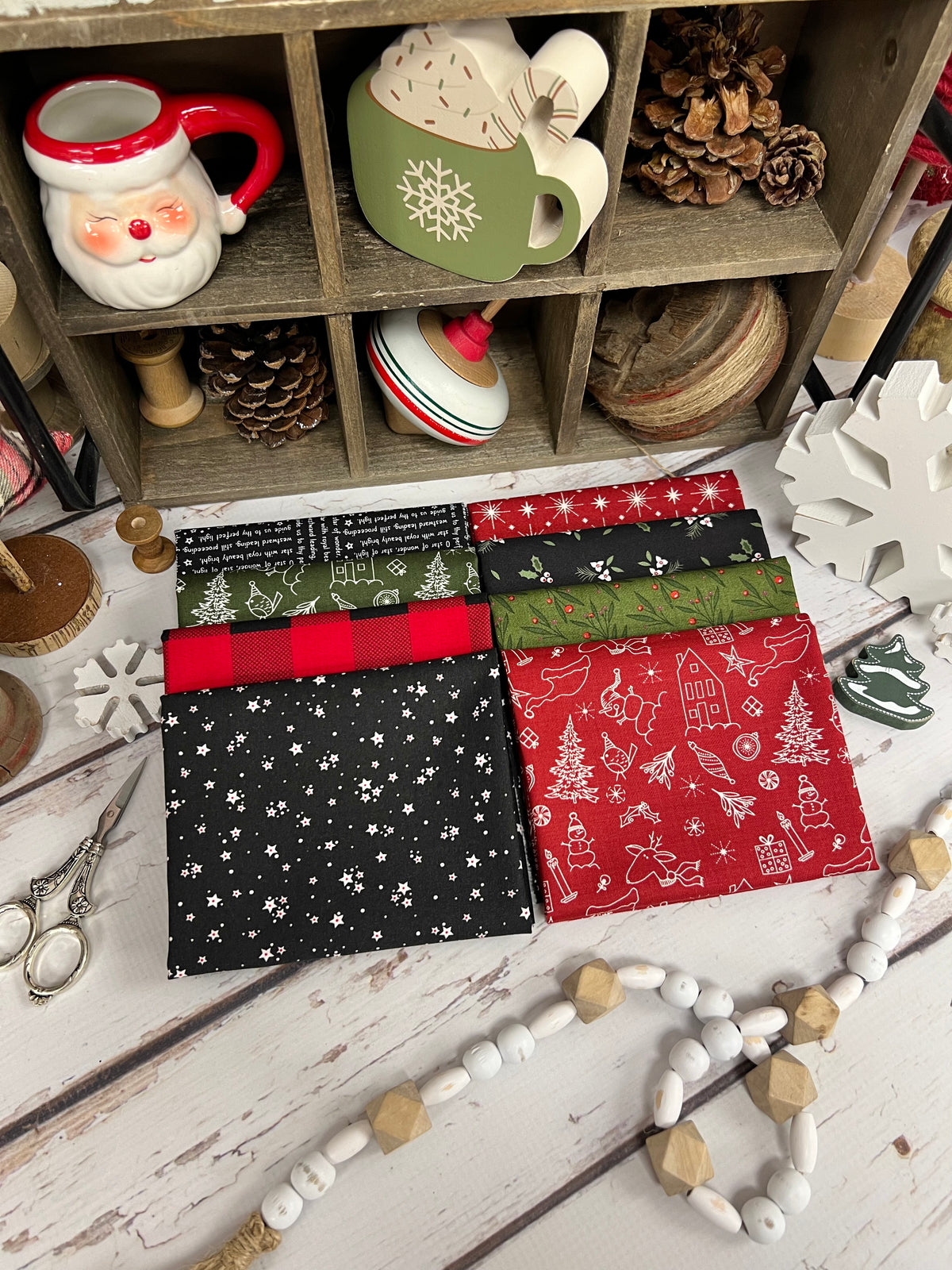 Christmas is Coming To Town Fat Quarter Bundle Curated by Primose Cottage  - 8 Fat Quarters FQB-201