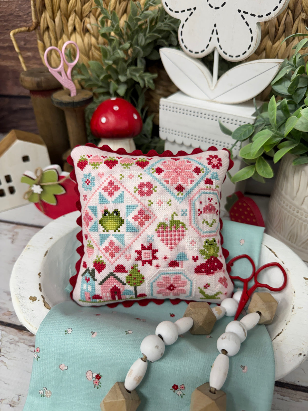 Whimsical Quaker Finishing Kit/Floss Pack By Primrose Cottage
