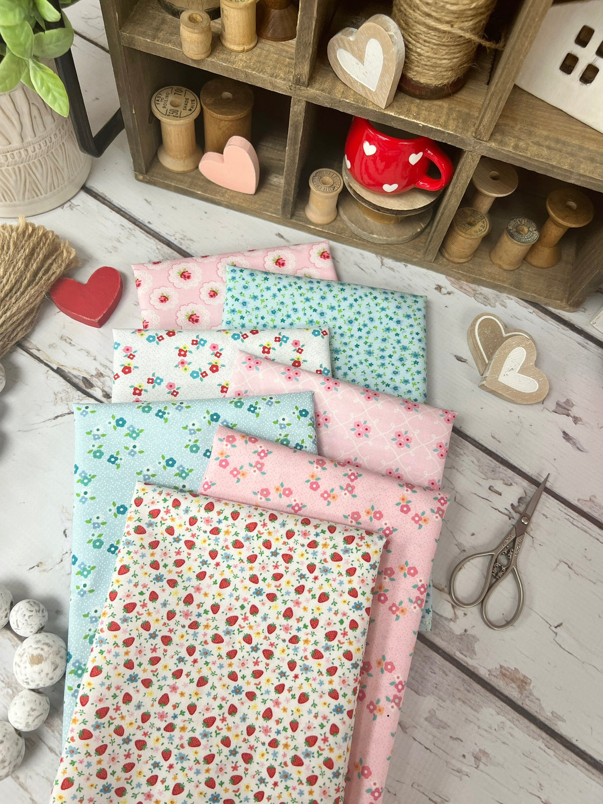 Market Days Fat Quarter Bundle by Amy Jordan for Poppie Cotton - 7 Piece Fat Quarter Bundle