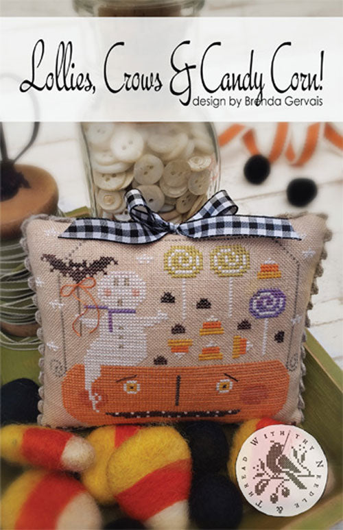 Lollies Crows & Candy Corn Cross Stitch by With Thy Needle & Thread - Paper Pattern