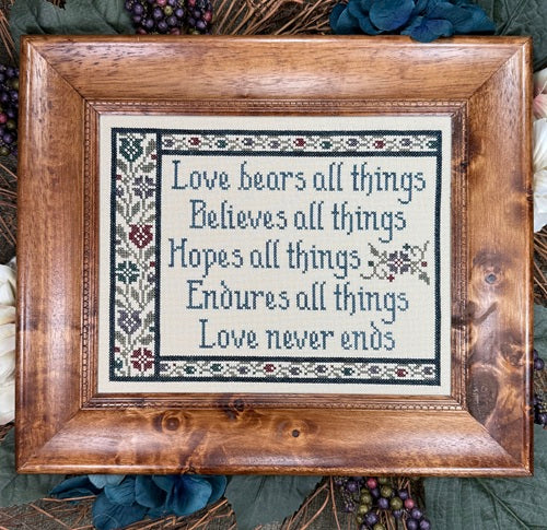 Love Never Ends Cross Stitch by My Big Toe Designs - My Big Toe Designs - Paper Pattern