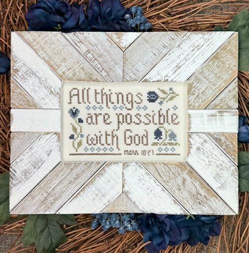 All Things Are Possible Cross Stitch by My Big Toe Designs - My Big Toe Designs - Paper Pattern