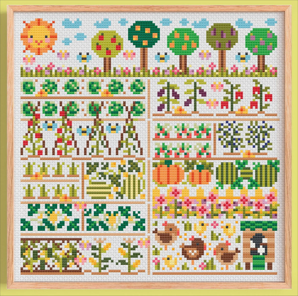 PRE-ORDER - Vegetable Patch Cross Stitch by by Una Buena Pieza - Paper Pattern