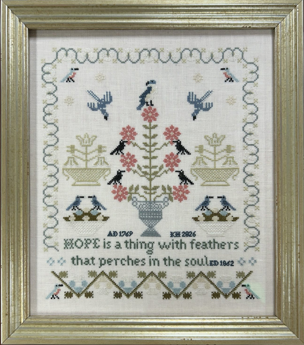 PRE-ORDER - A Thing With Feathers Cross Stitch by by Violets & Sunshine - Paper Pattern