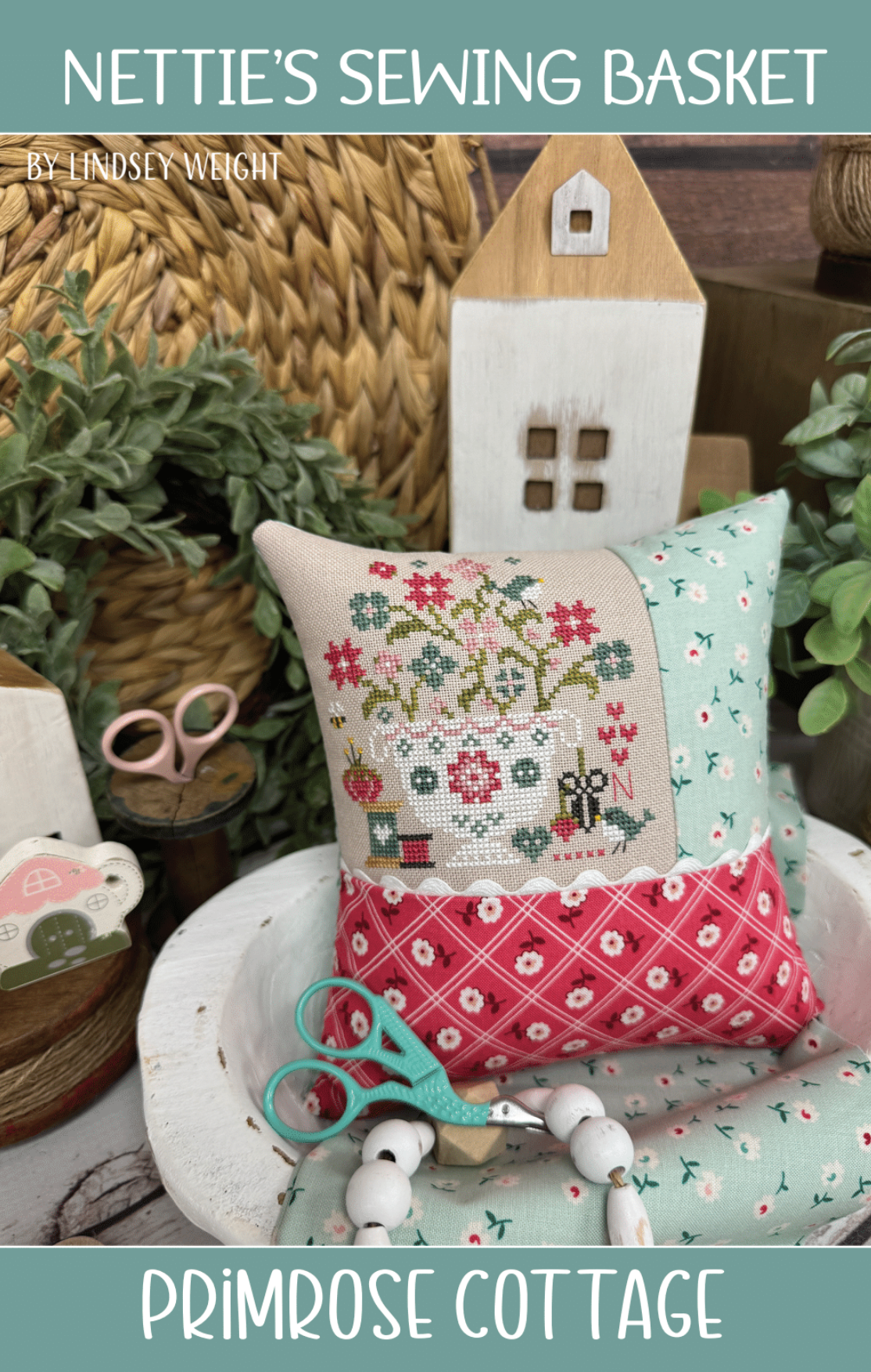 Nettie's Sewing Basket Backstitch Alphabet Cross Stitch Freebie - PDF Pattern * BACKSTITCH ALPHABET ONLY*