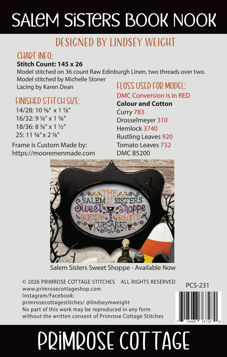 Pattern Pack: Bundle of 3 New Halloween Release: Halloween Celebration, Holiday Sampling: Halloween, Salem Sisters Book Nook