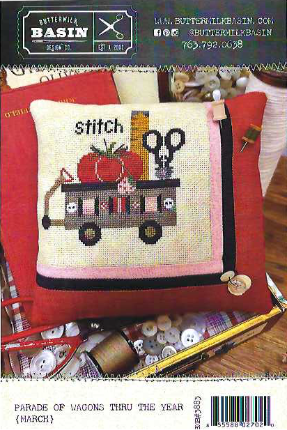Parade of Wagons Thru The Year: March Cross Stitch by Buttermilk Basin  - Paper Pattern