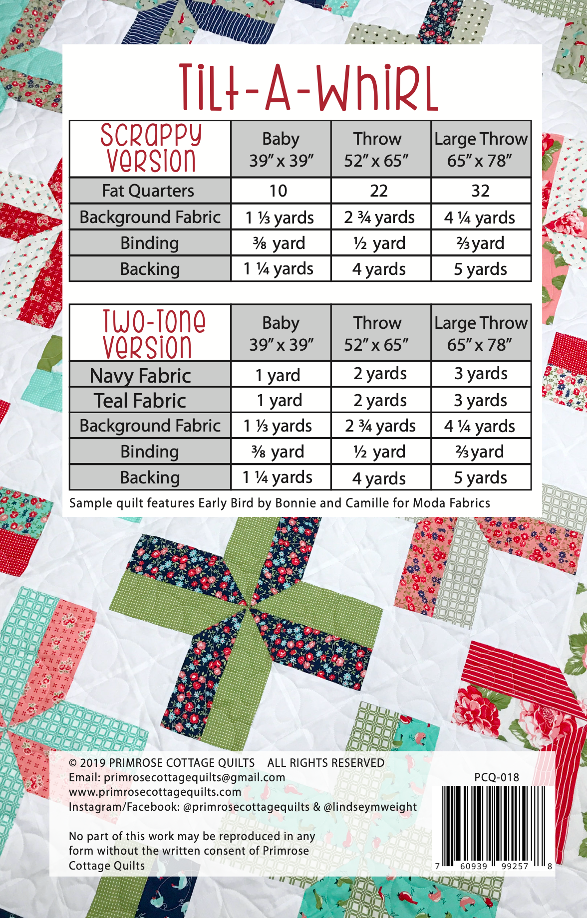 Tilt-A-Whirl by Lindsey Weight of Primrose Cottage Quilts - Quilt PDF Pattern