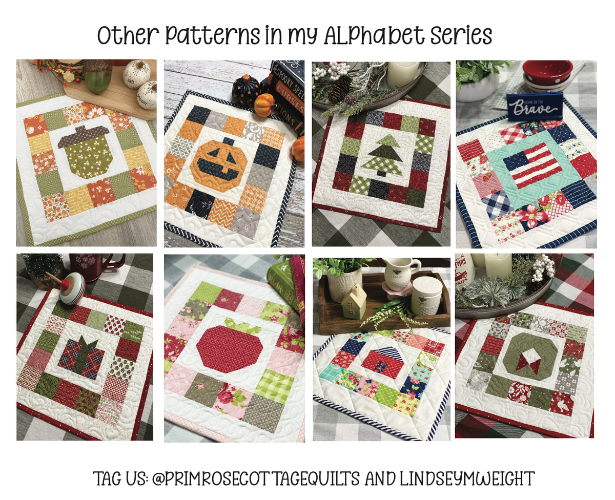 M is for Mug (Lindsey&#39;s Alphabet Series) by Lindsey Weight of Primrose Cottage Quilts - Quilt PDF Pattern