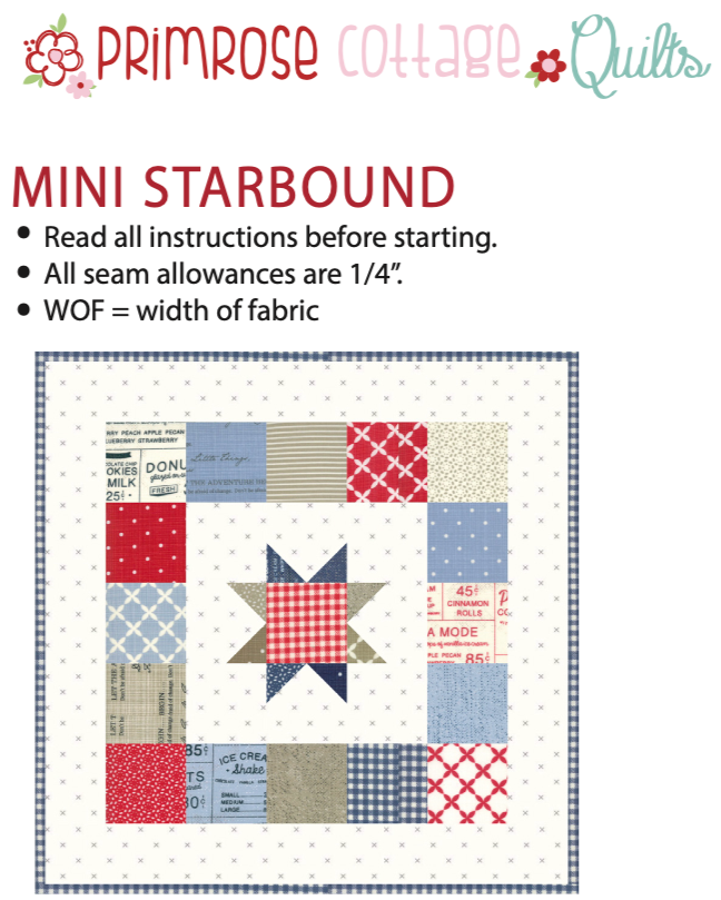 Mini Starbound by Lindsey Weight of Primrose Cottage Quilts - Quilt PDF Pattern